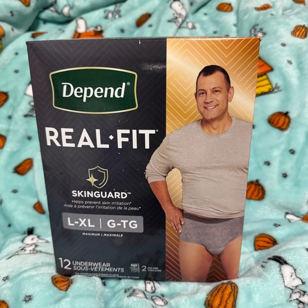 Depend Men's Real Fit Underwear Size L-XL New Color Gray 12 Pack